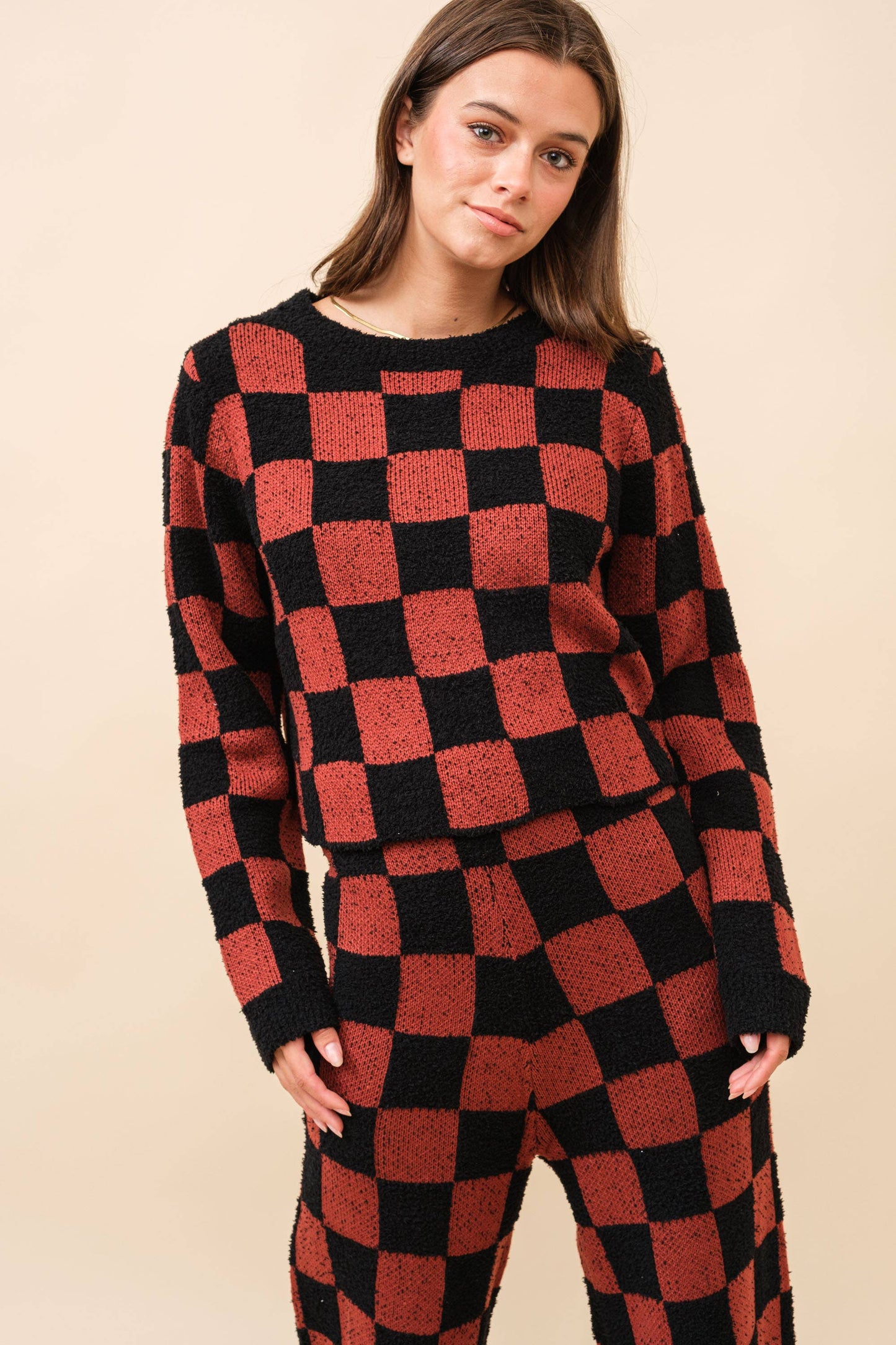Checkerboard Knit Set