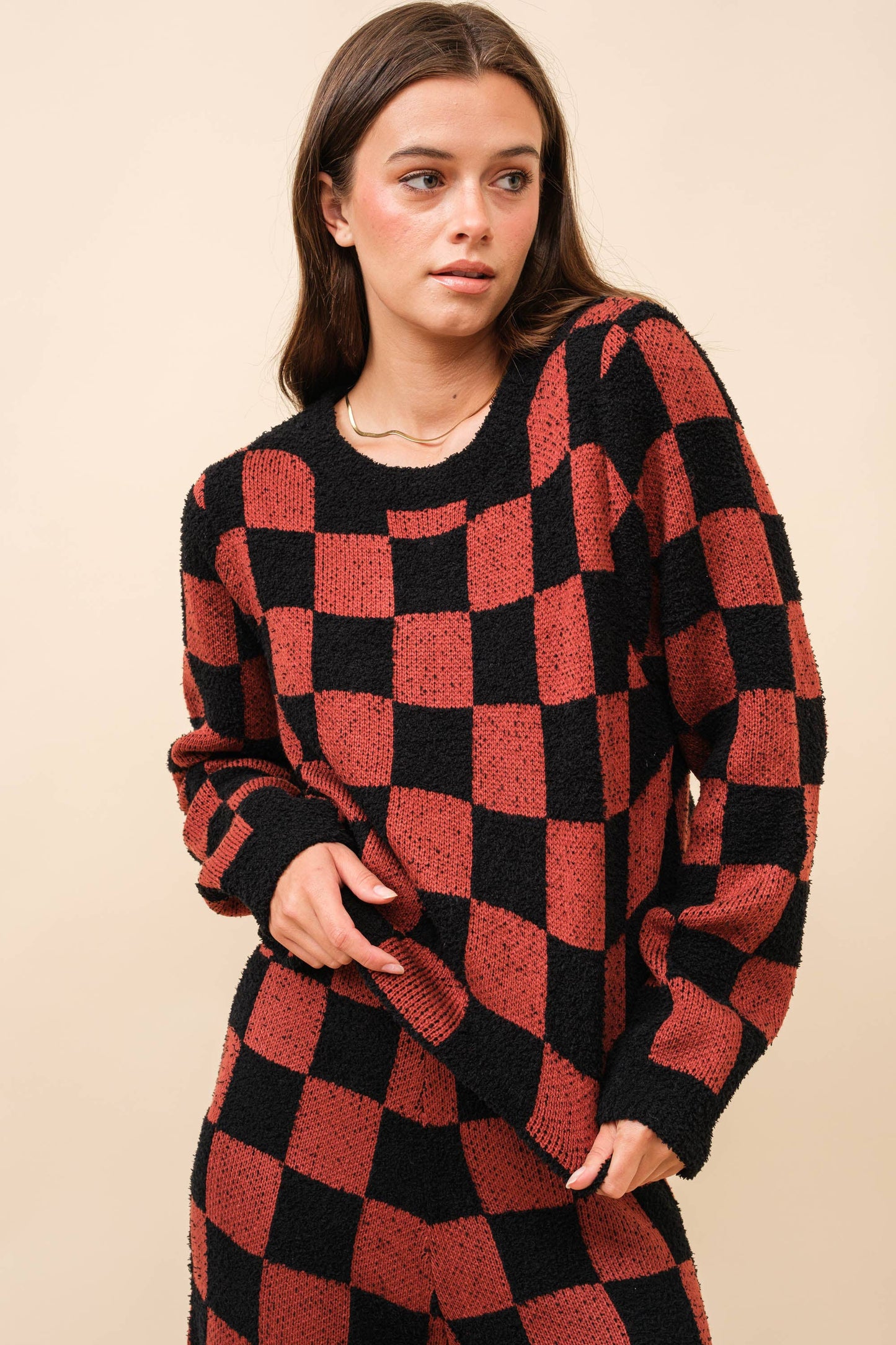 Checkerboard Knit Set