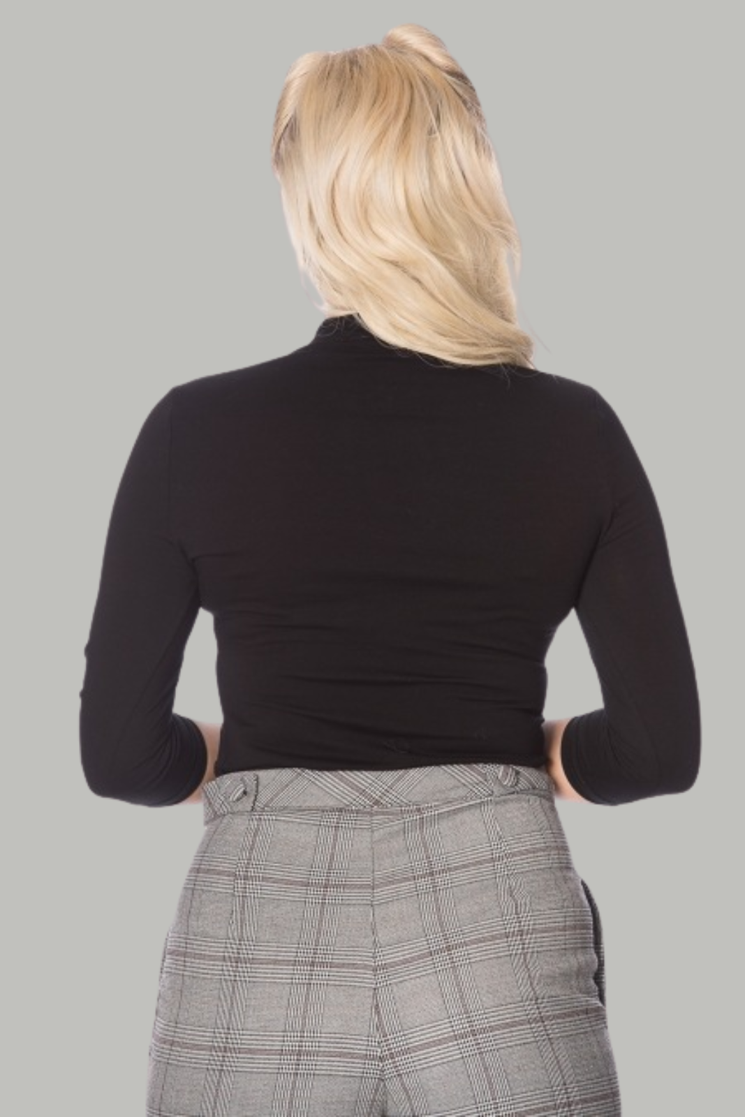 Mandarin Collar Top 3/4 Sleeves