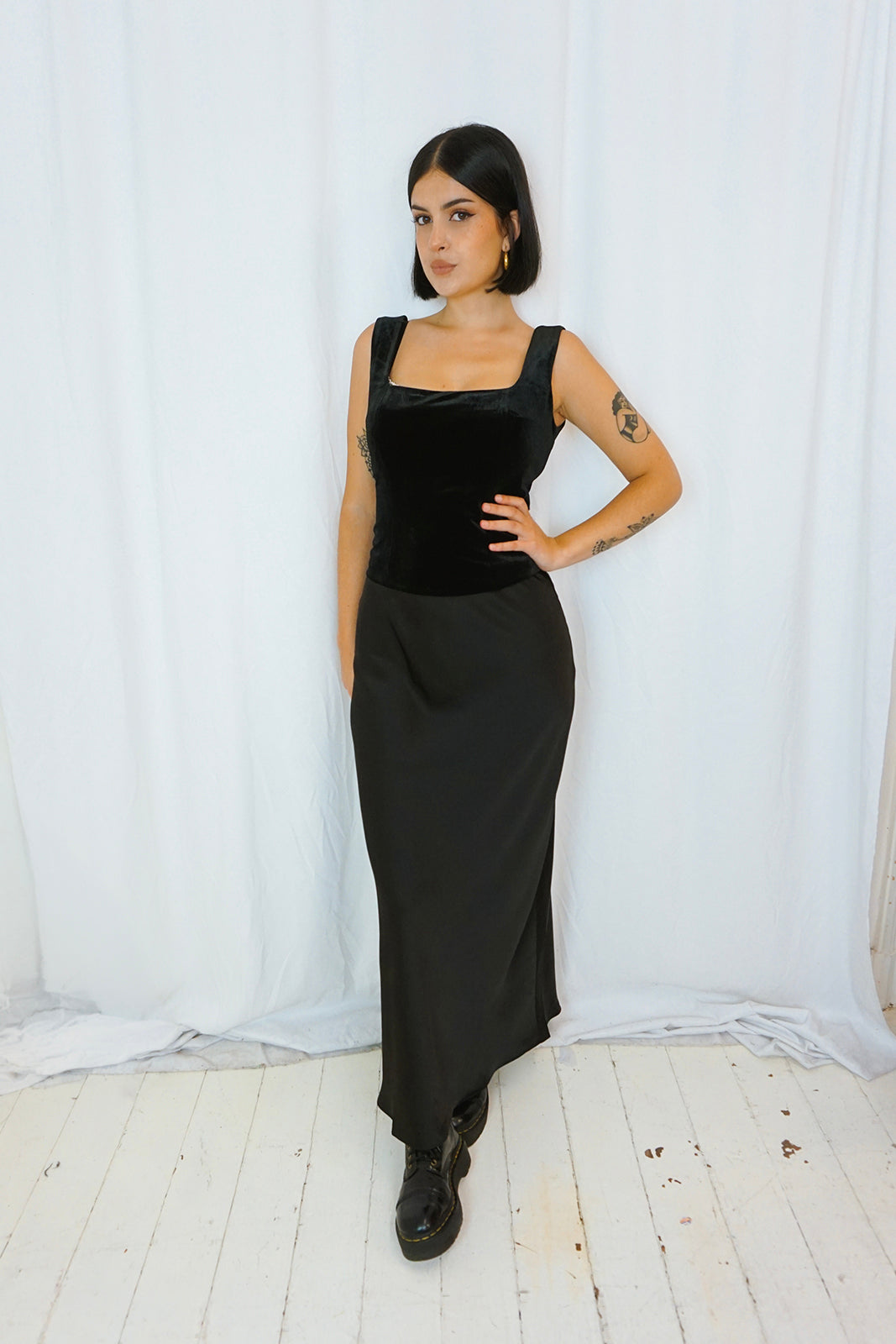Black Satin Skirt