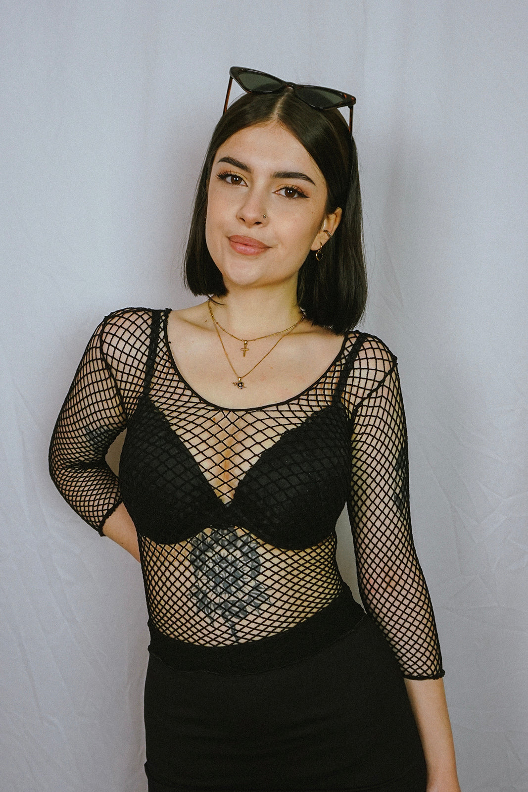 Fishnet Top Black