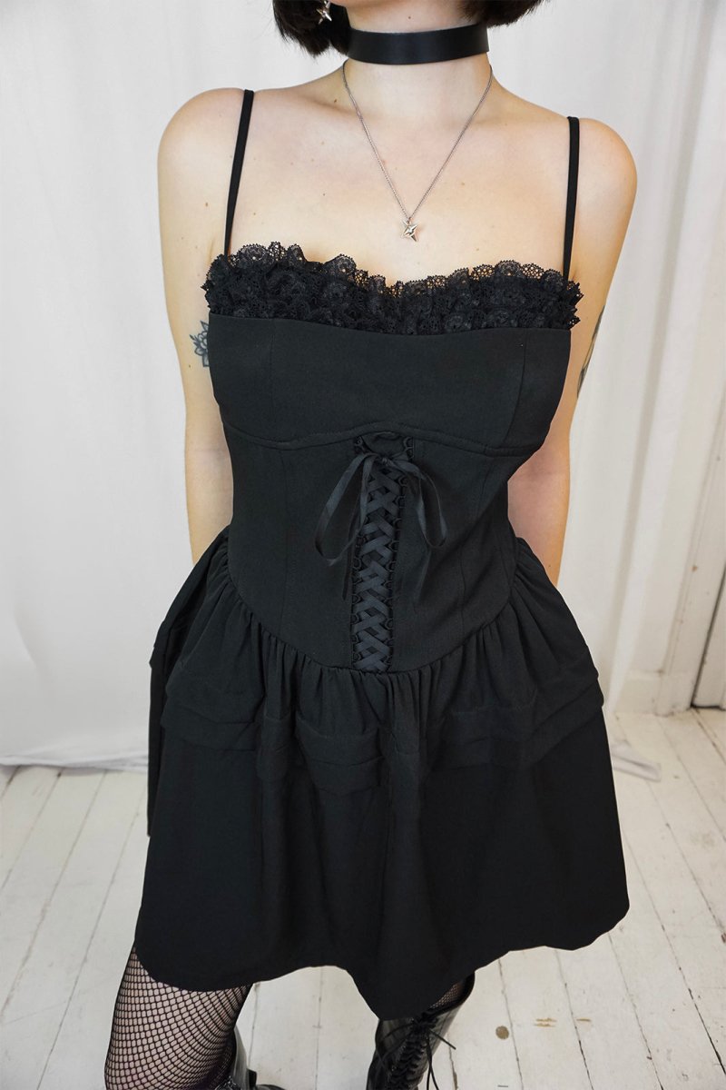 Black Corset Dress - Dresses - HOB