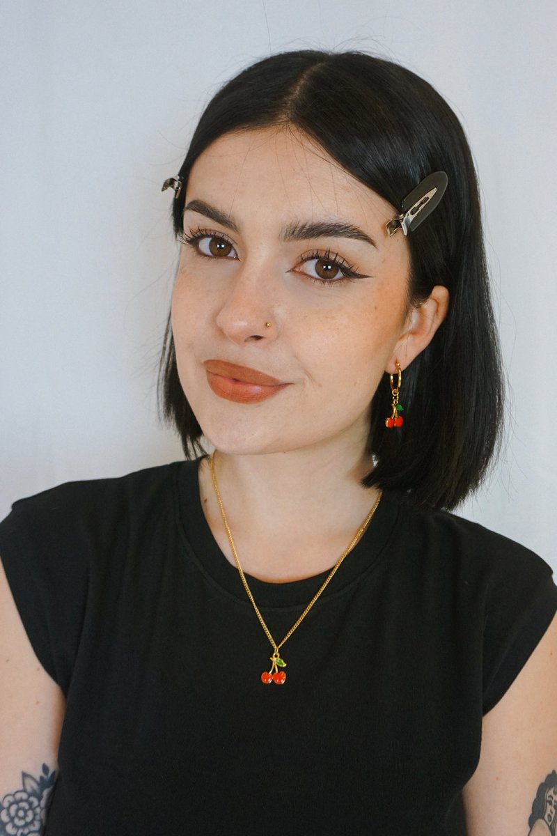 Cherry Earrings Gold - Jewellery - House of Bones Jewelry