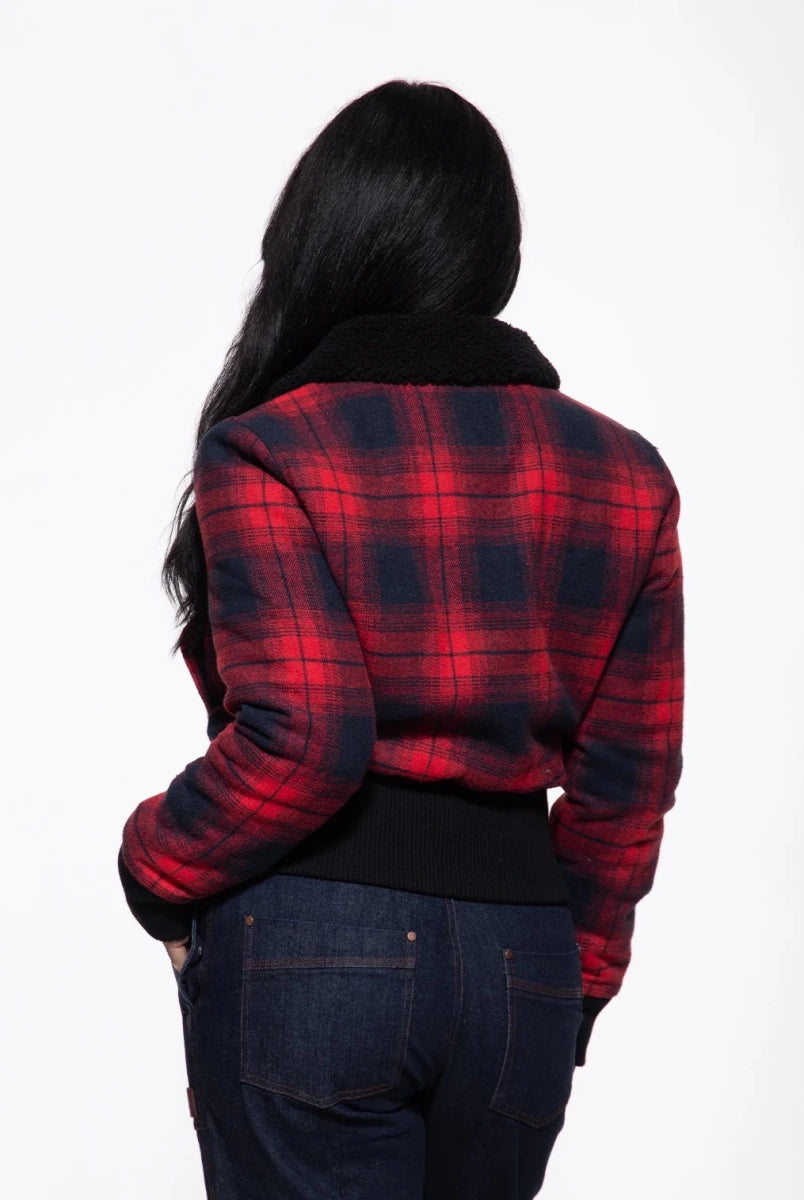 Cropped Flannel Jacket - Jackets - Queen Kerosin