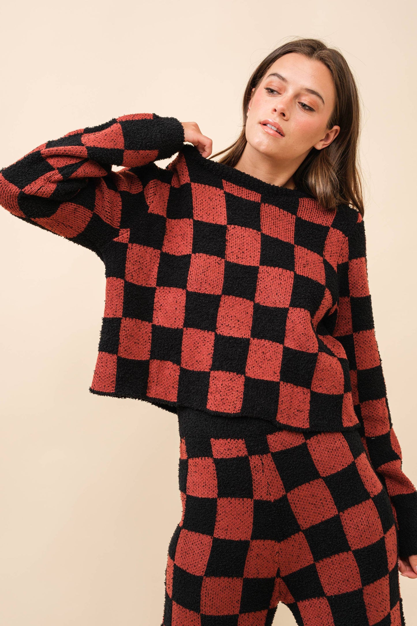 Checkerboard Knit Set