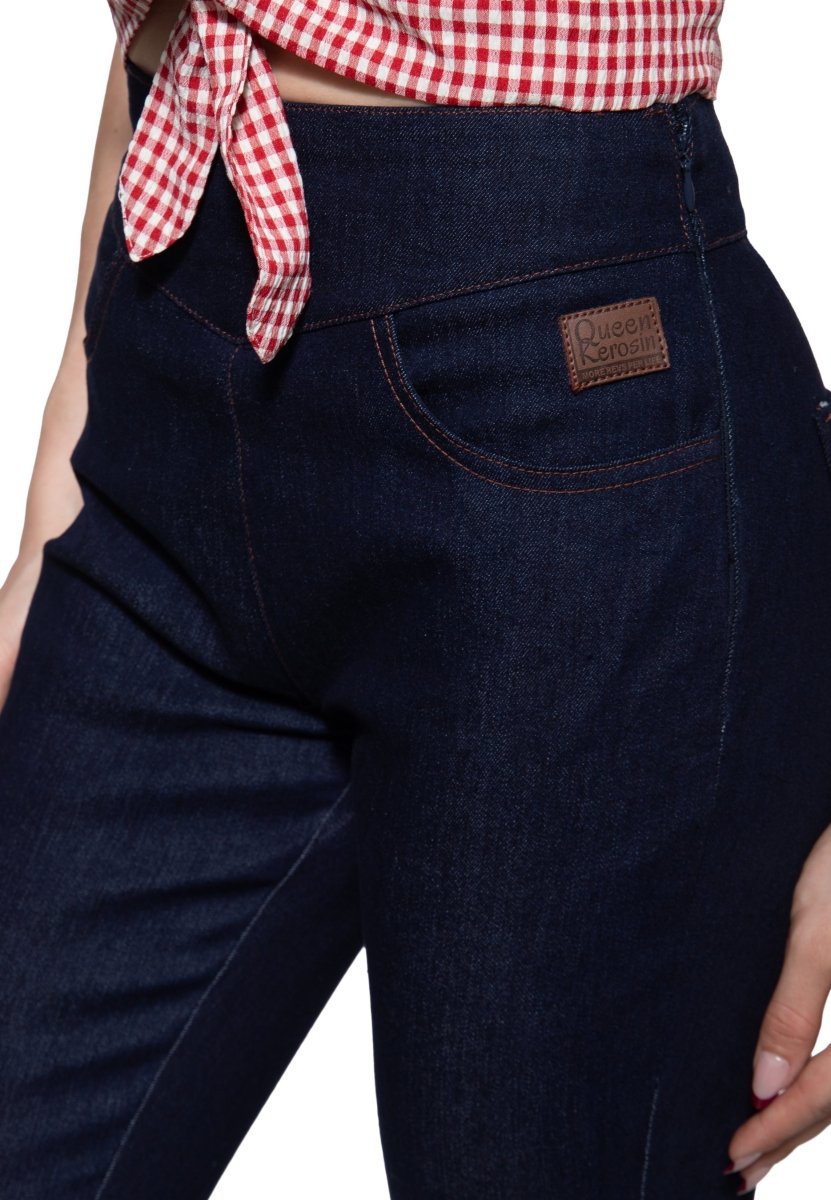 Dark Denim Joan Capri - Trousers - Queen Kerosin