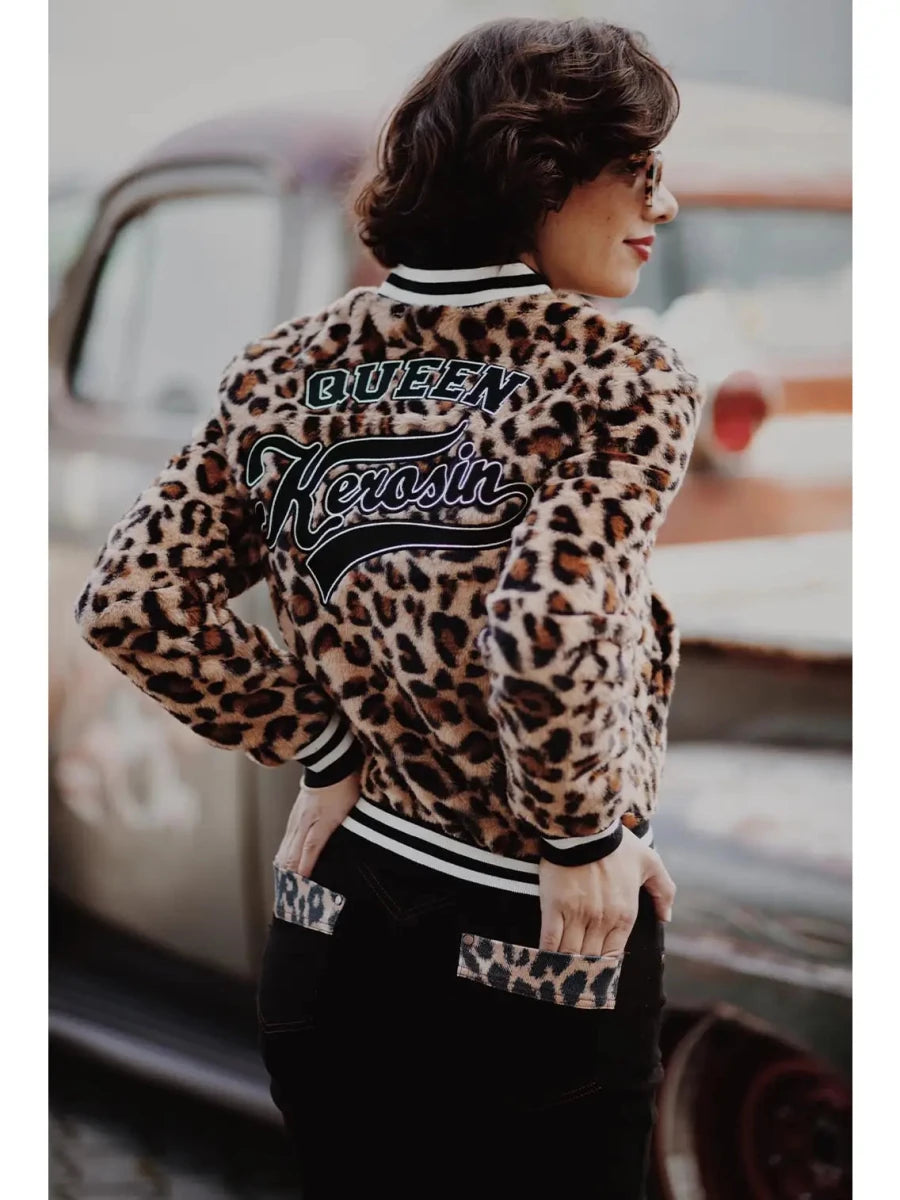 Leopard College Jacket - Jackets - Queen Kerosin