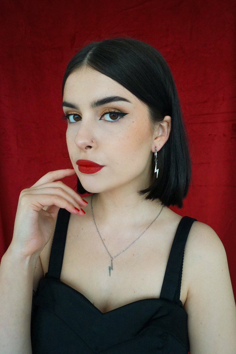 Lightning Earrings Silver - Earrings - House of Bones Jewelry