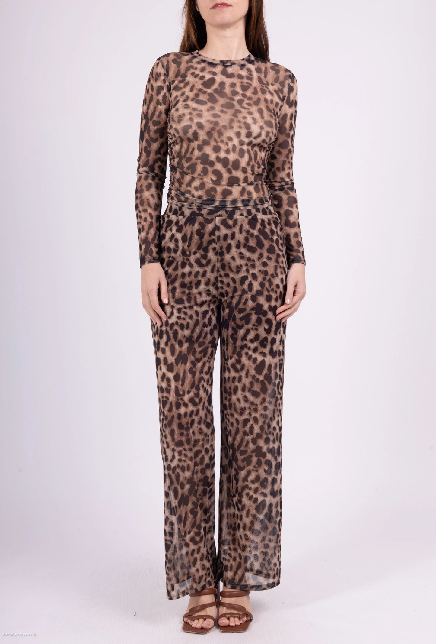 Leopard Mesh Top