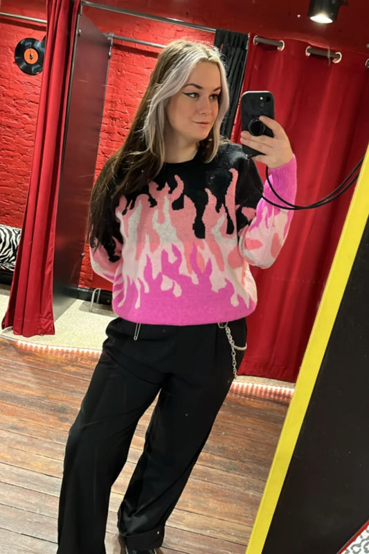Keeping warm with the flames sweater - House of Bones 