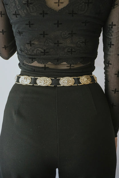 Elastic Concho Waistbelt Gold