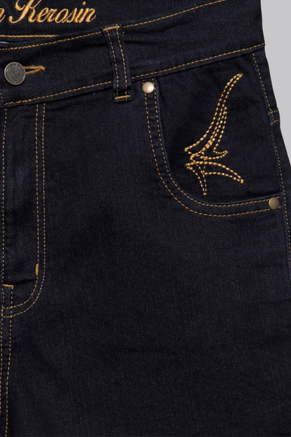 Pinstripe High Waisted Denim Shorts