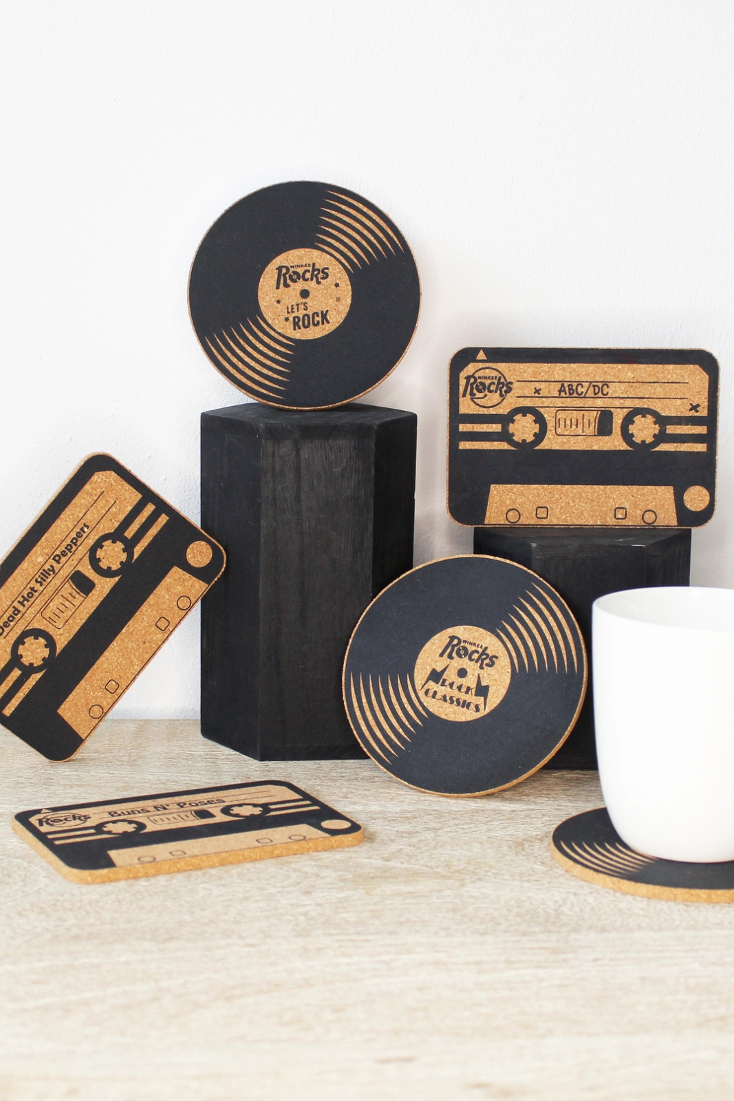 Rocks Cork Coaster Set of 6