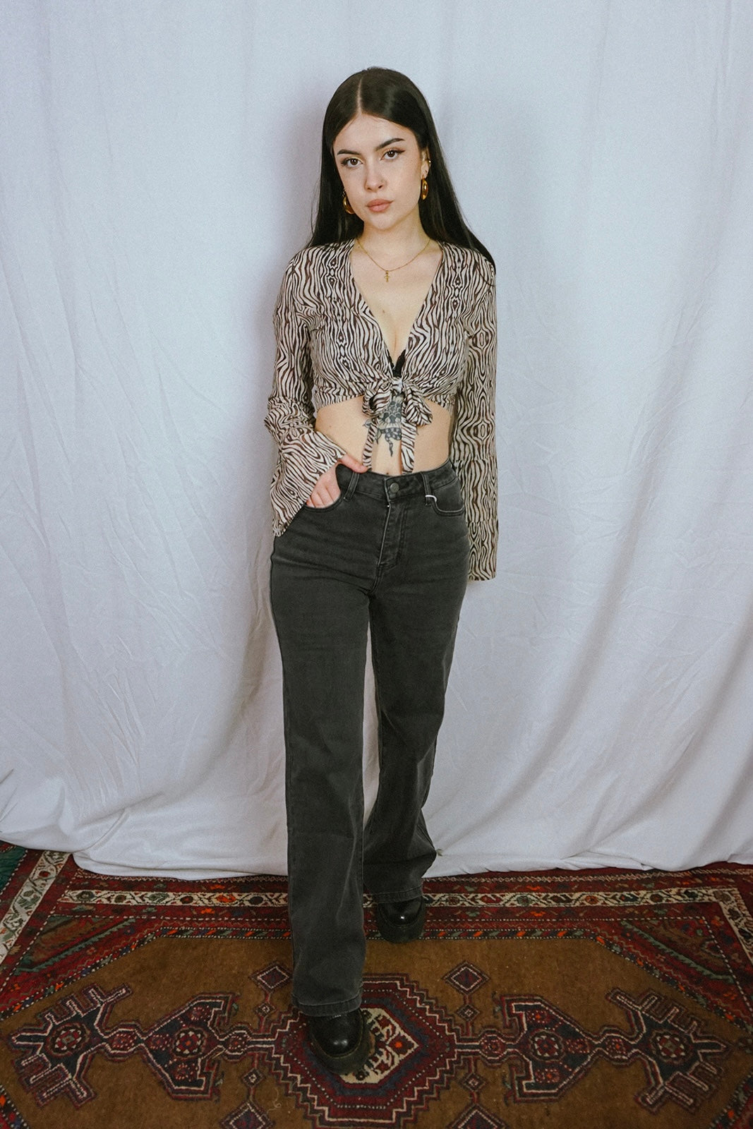 Wide Leg Washed Jeans