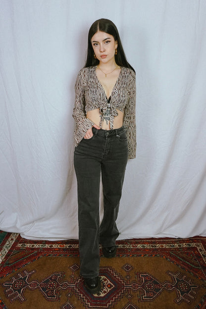 Wide Leg Washed Jeans