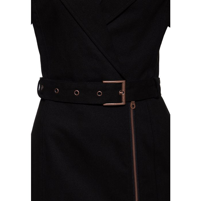 Black Biker Pencil Dress