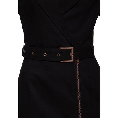 Black Biker Pencil Dress