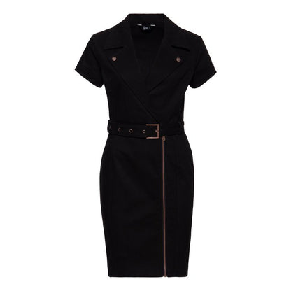 Black Biker Pencil Dress