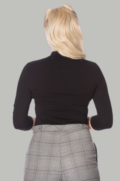 Mandarin Collar Top 3/4 Sleeves