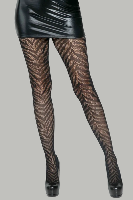 Zebra Fishnet Tights