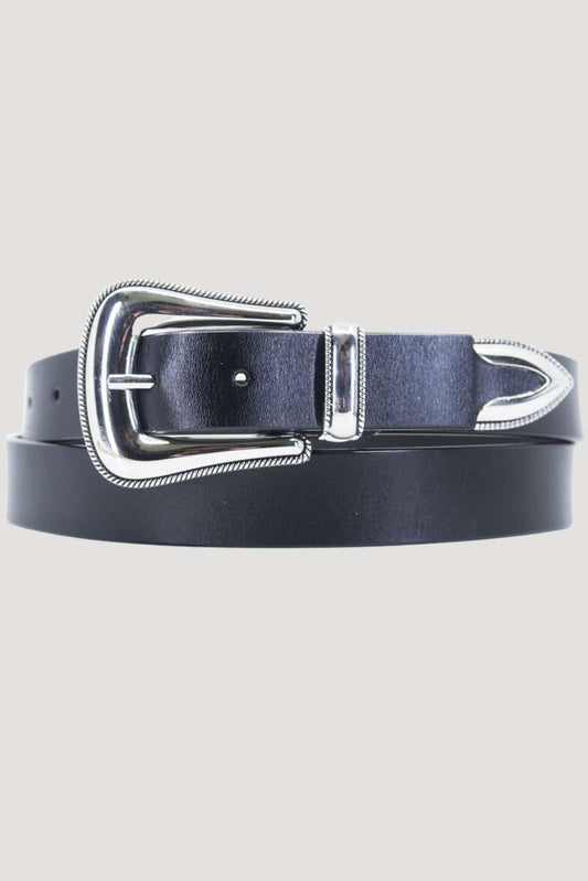 Leather Western Belt Black