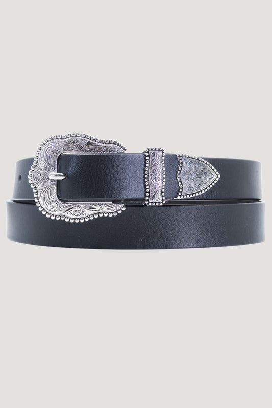 Leather Vintage Western Belt Black