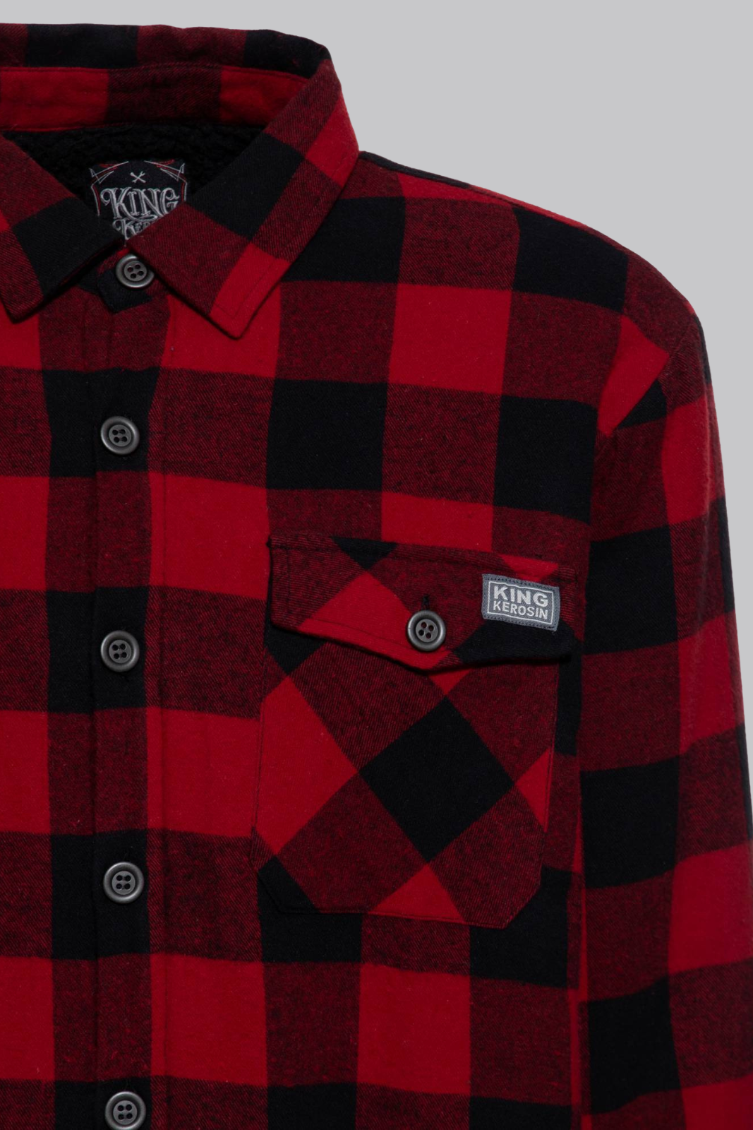 Teddy Lining Black & Red Plaid Shirt