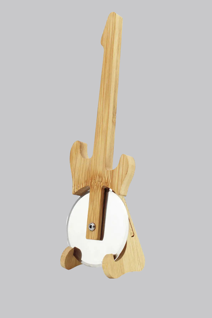 Guitar pizza cutter with stand