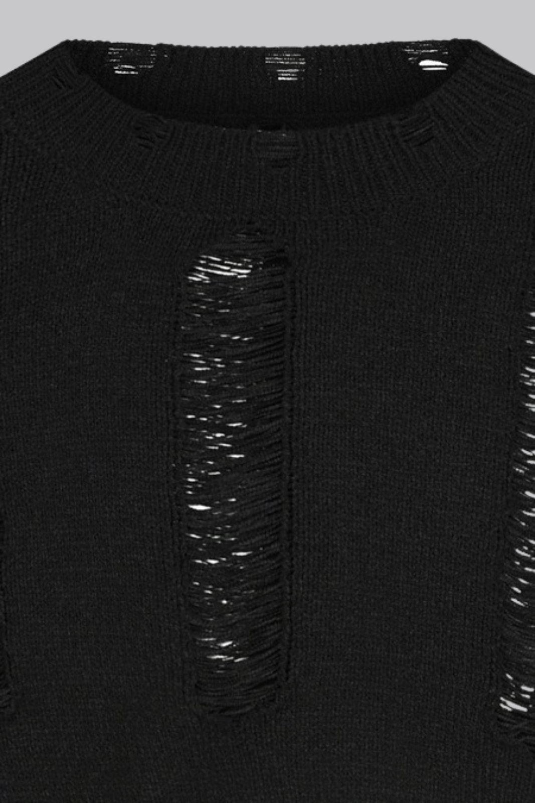 Rosalie Black Shredded Jumper