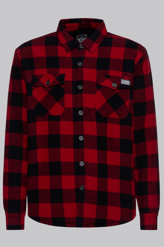 Teddy Lining Black & Red Plaid Shirt