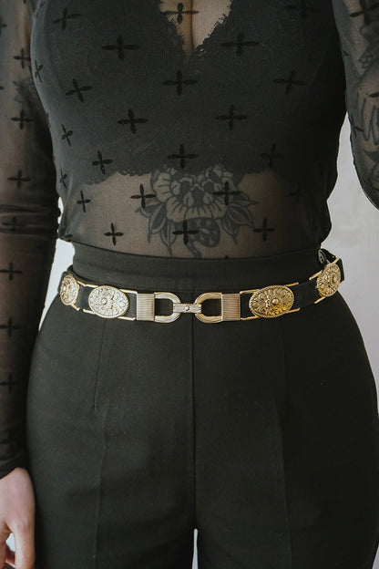 Elastic Concho Waistbelt Gold