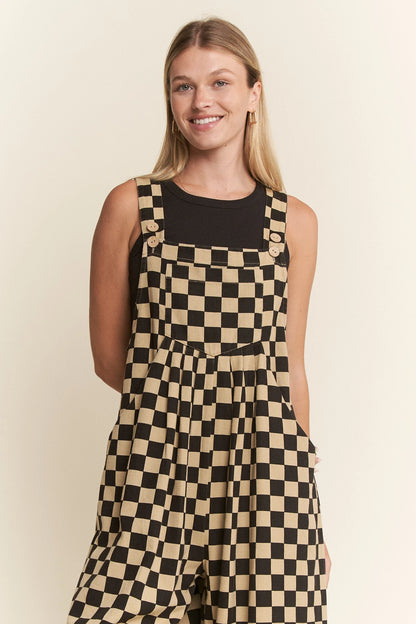 Checked Overalls Black & Mocha