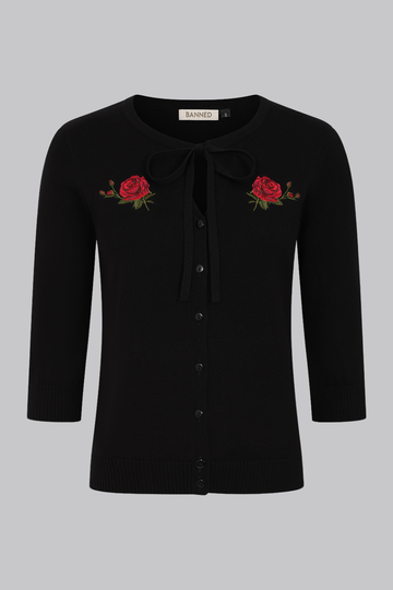 Banned Retro Mia Rose Garden Cardigan Zwart