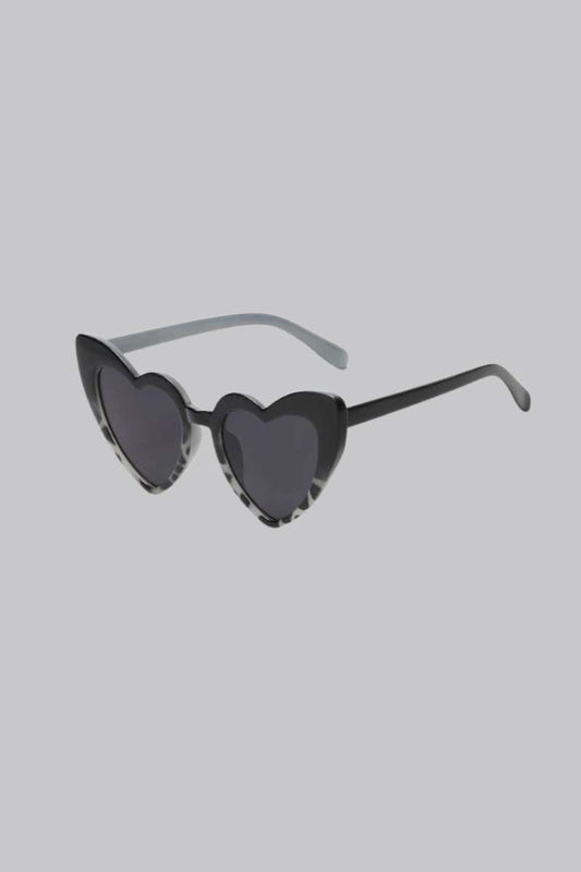 Heart Sunglasses - Black Leopard