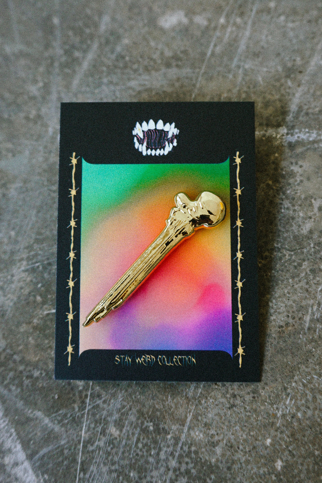 Broken Bone Pin Gold