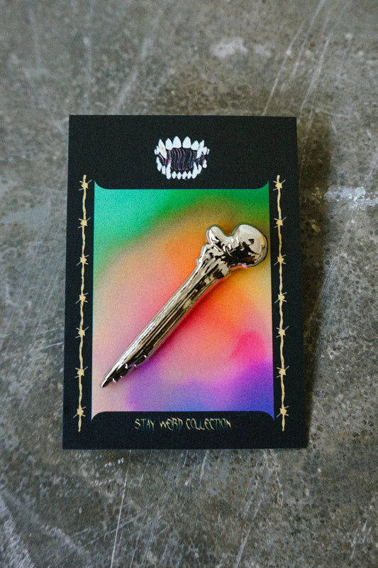Broken Bone Pin Silver