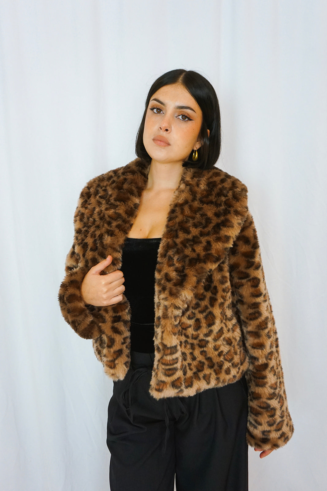 Siouxsie Leopard Fur Jacket