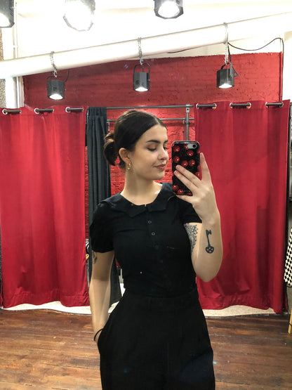 Alternative Coven United Black Bat Collar Blouse