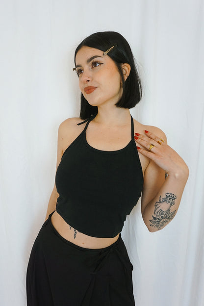 Black Halter Top
