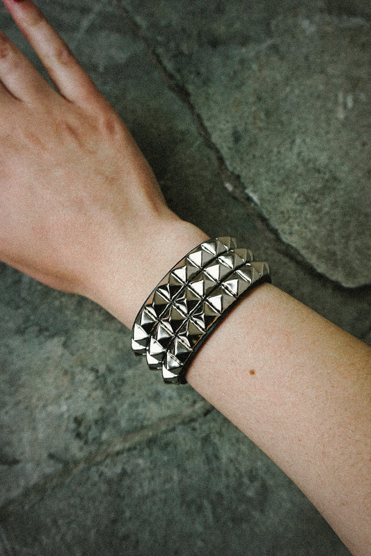 Pyramid Studded Bracelet 3 Rows