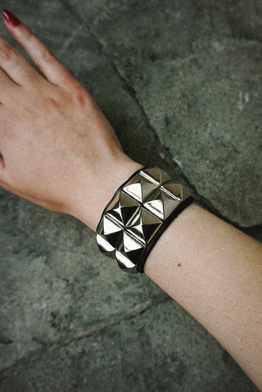 Pyramid Studded Bracelet 2 Rows