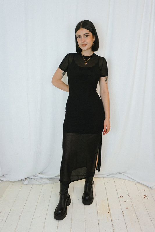 Dotted Mesh Dress