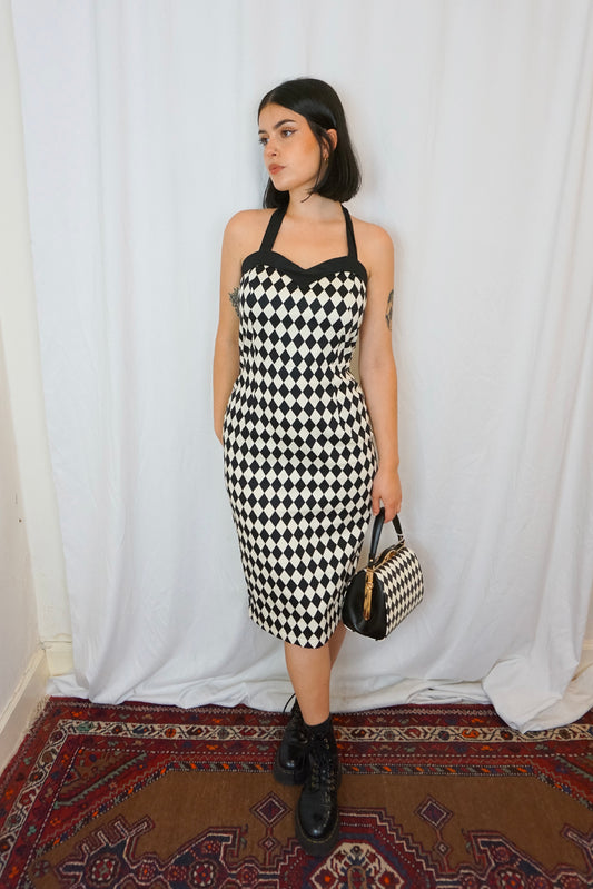Rhona Harlequin Pencil Dress
