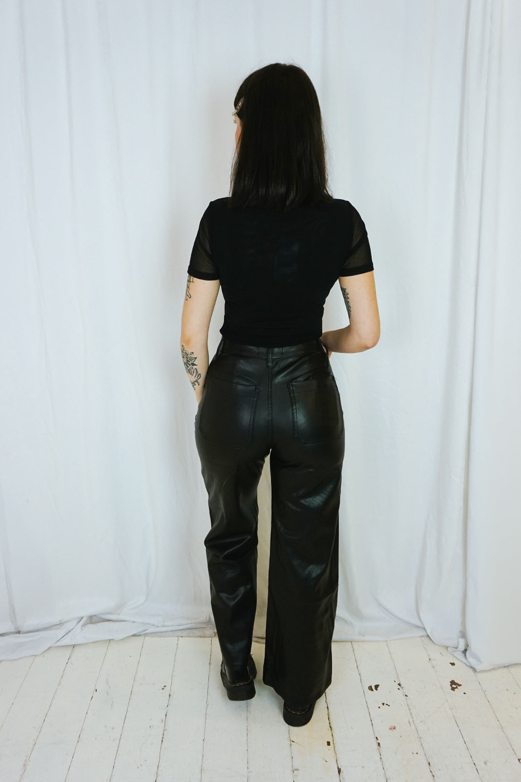 Faux leather trousers