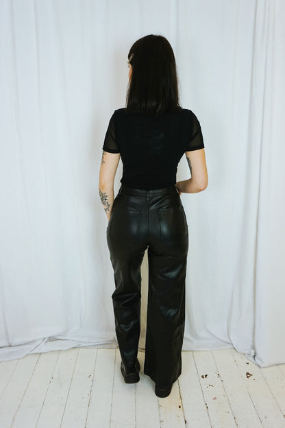 Faux leather trousers