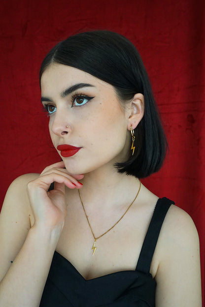 Lightning Earrings Gold
