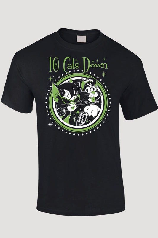 10 Cats Down Shirt Groen