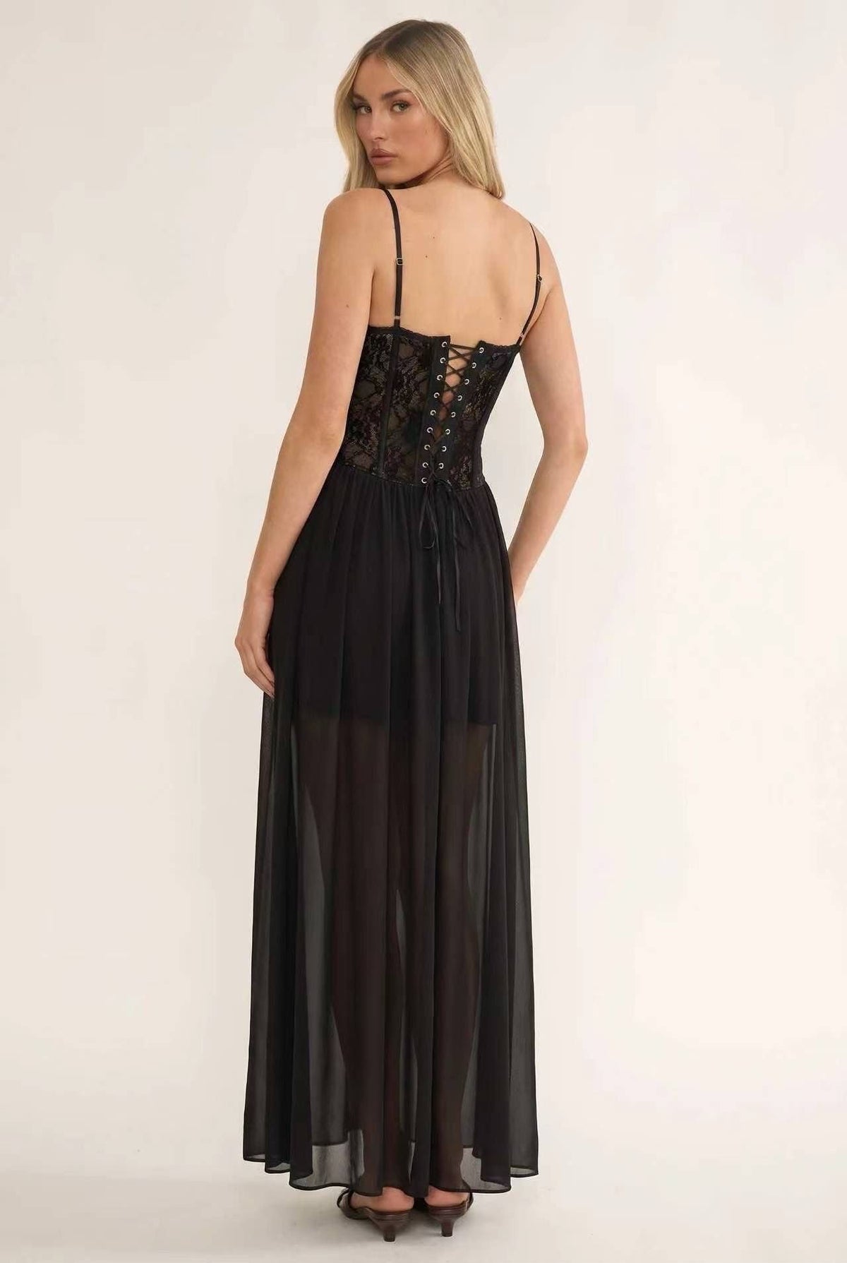 Nightshade Lace-Up Dress Black
