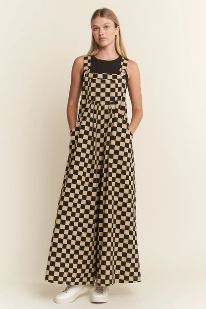 Checked Overalls Black & Mocha