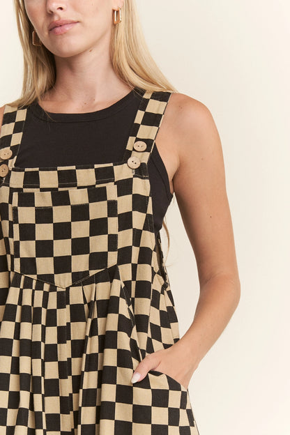 Checked Overalls Black & Mocha
